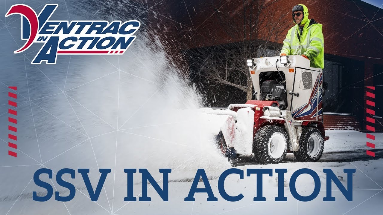 Clearing Sidewalks With Commercial Snow Machine